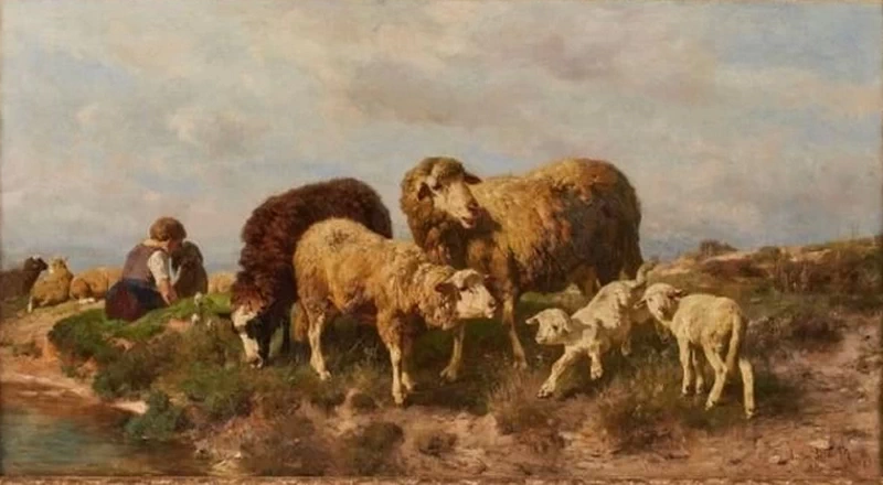 Gregge di pecore con pastorelle - Führermuseum, Linz